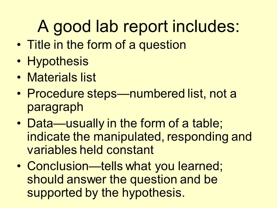 How To Write A Lab Report